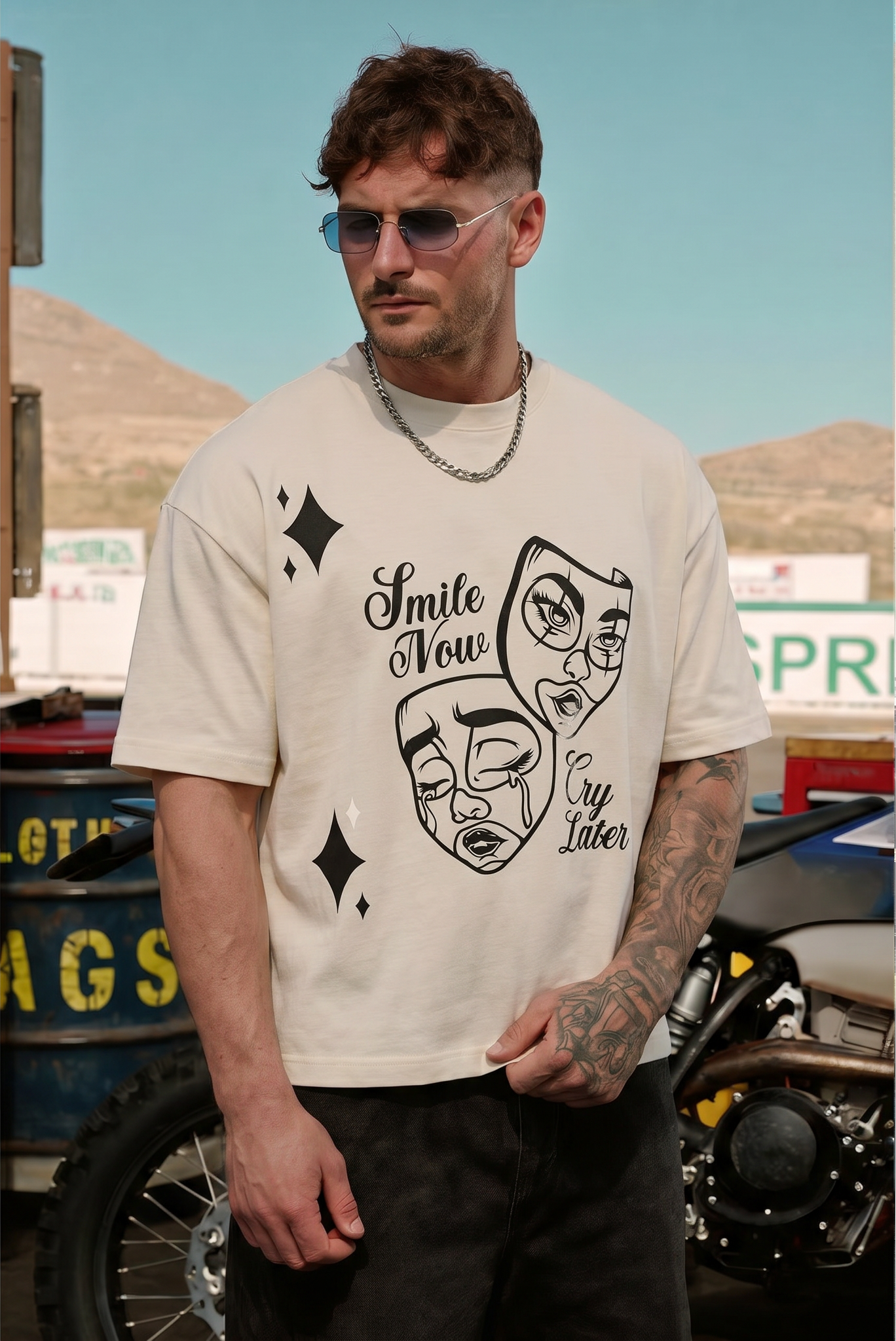 White Short Sleeve Smile Now & Cry Later