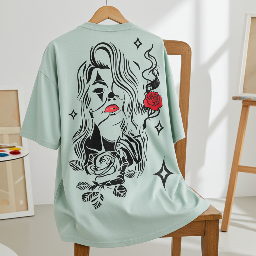 Girl's Clown Custom Shirt - Light Green