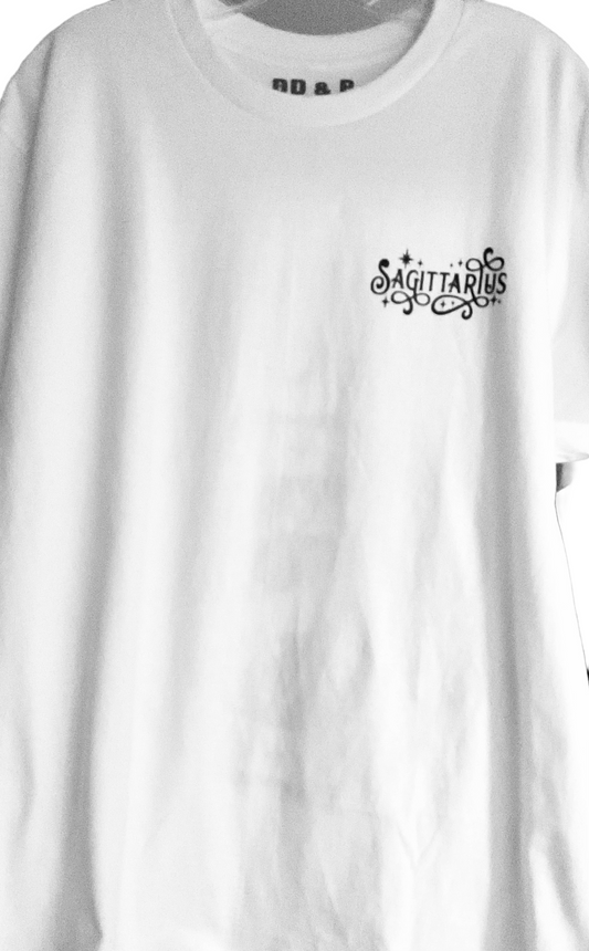 Sagittarius Zodiac Sign Custom Cotton Shirt - White Short Sleeve