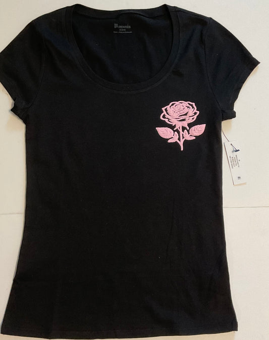 3D Rose Women's Graphic Tee – Black