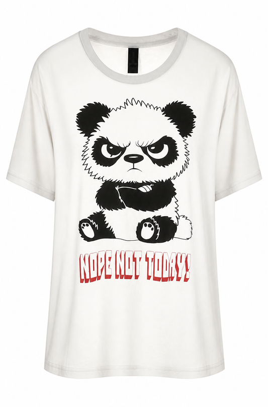 Short Sleeve White Panda Shirt