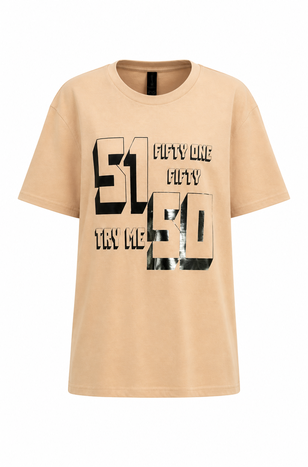 Peach "51/50 Try Me" Short Sleeve Shirt - Bold Attitude Graphic Tee