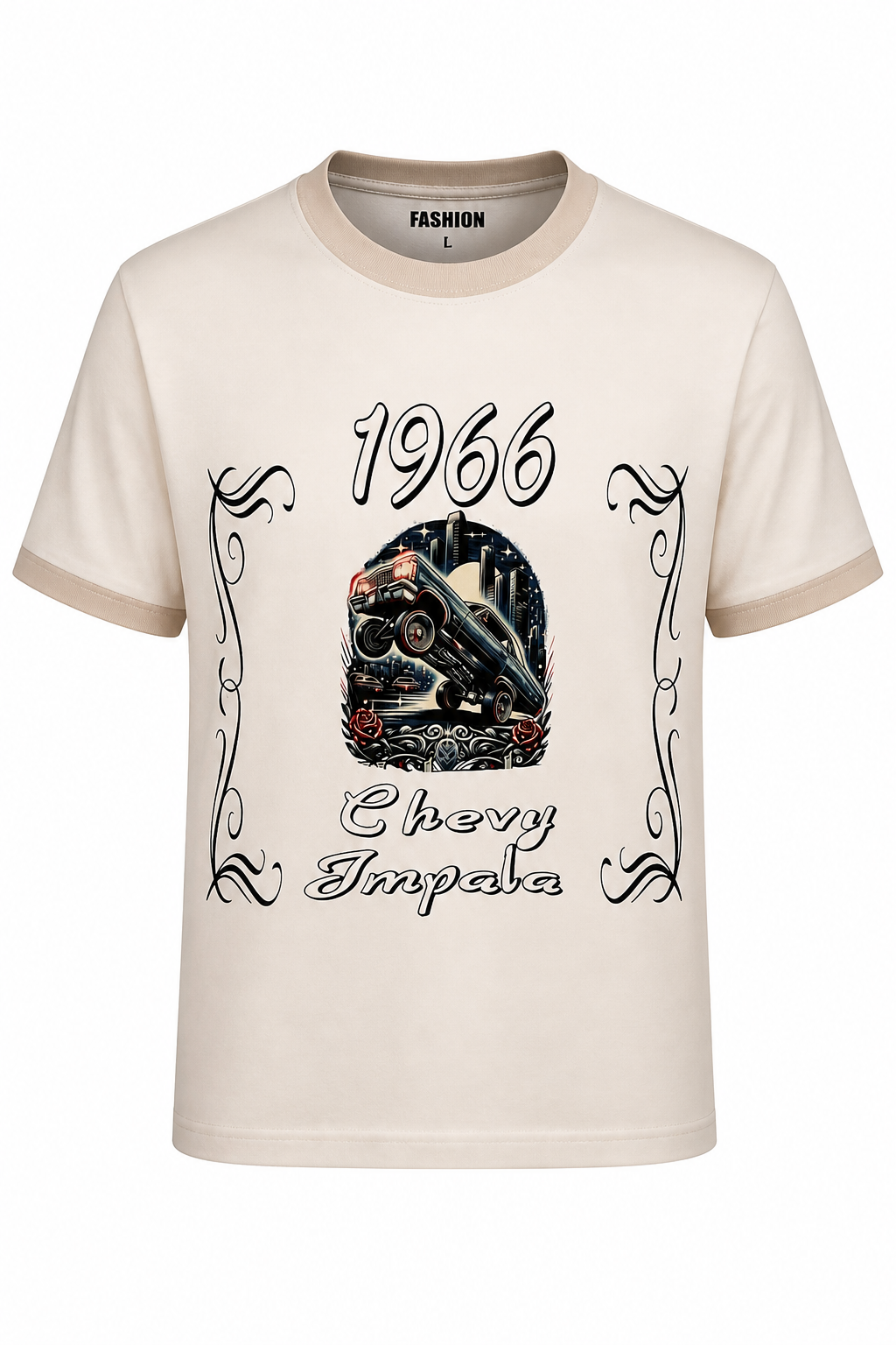 1966 Chevy Impala Custom T-Shirt - White Short Sleeve