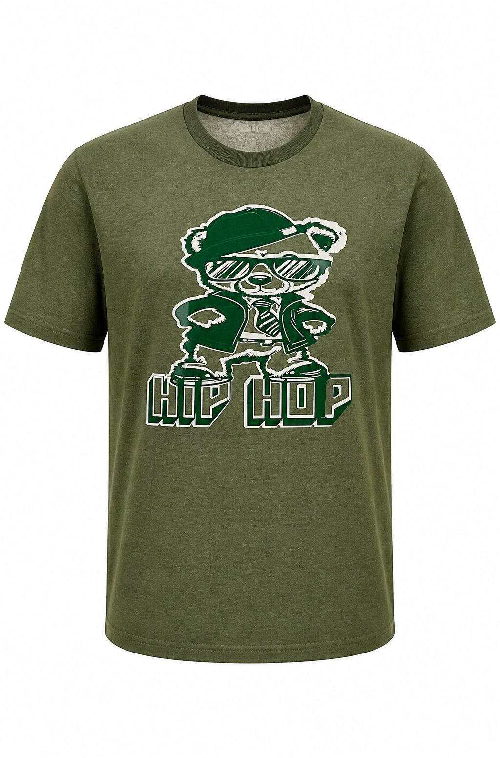 Hip Hop Bear Custom T-Shirt - White Short Sleeve