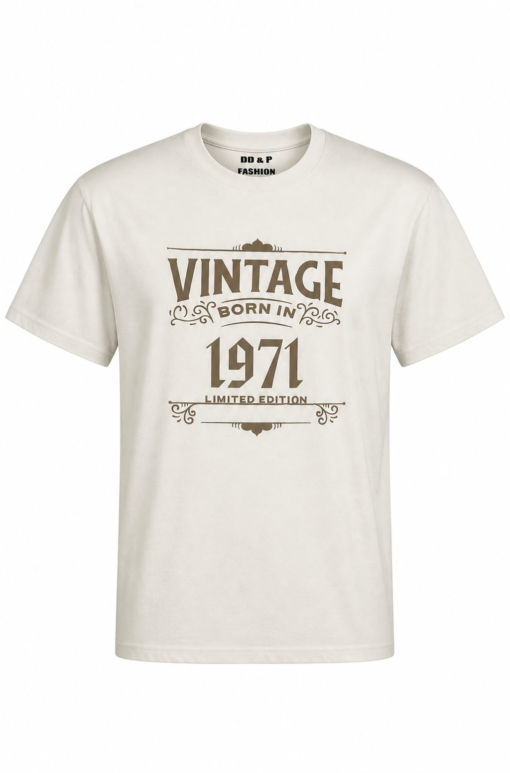 White Vintage 1971 Short Sleeve Shirt - Classic Birth Year Tee