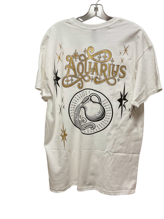 White Aquarius Zodiac Short Sleeve Shirt - Astrology Sign Graphic Tee