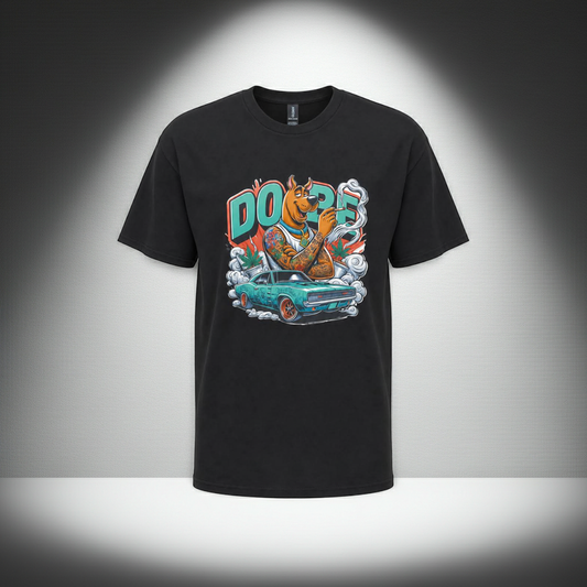 Dope Scooby-Doo Graphic Tee – Black Short Sleeve Shirt