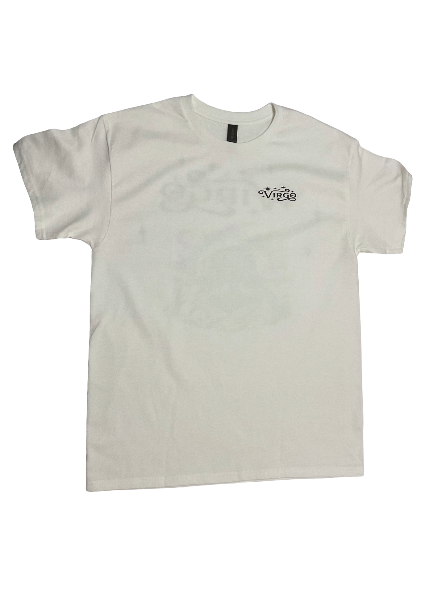 Virgo Zodiac Sign White Short Sleeve Shirt - Black & Pastel Green