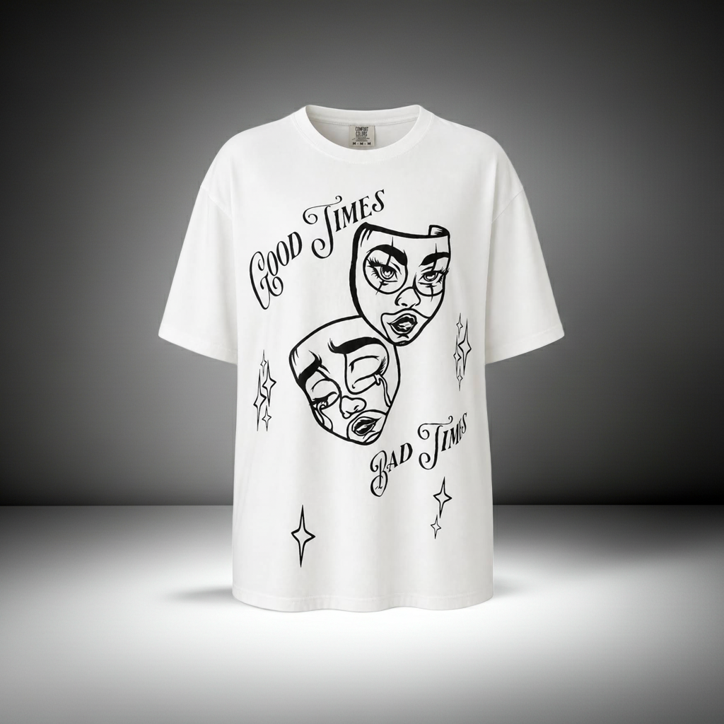 Good Times Bad Times Custom Cotton Shirt - White Large