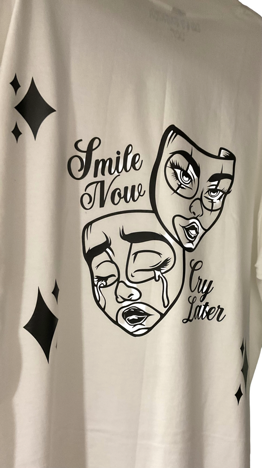 White Short Sleeve Smile Now & Cry Later