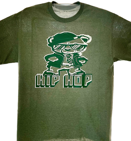 Hip Hop Bear Custom T-Shirt - White Short Sleeve