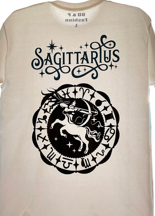 Sagittarius Zodiac Sign Custom Cotton Shirt - White Short Sleeve