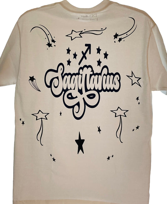 Sagittarius Zodiac Sign Custom Cotton Shirt - White