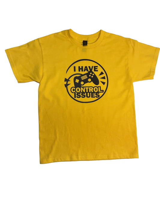 Boys Yellow I Have Control Issues Gaming Shirt