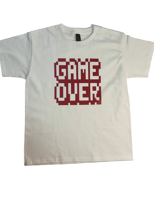 BOYS WHITE SHORT SLEEVE GAME OVER