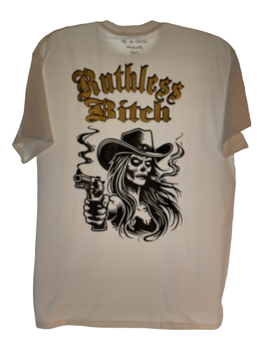 White Shirt Gold and Black  Ruthless
