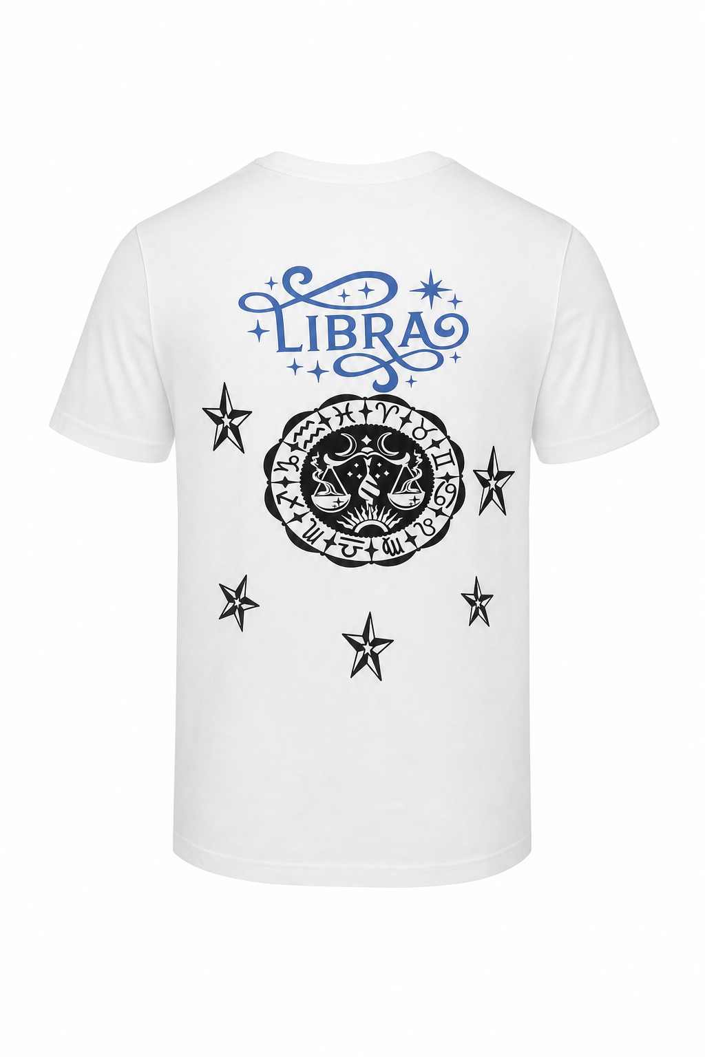 White Libra Zodiac Short Sleeve Shirt - Astrology Sign Graphic Tee