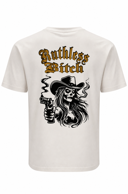 White Shirt Gold and Black  Ruthless