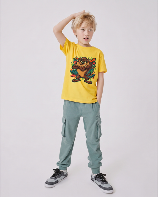 Taz Kids Graphic Tee – Yellow