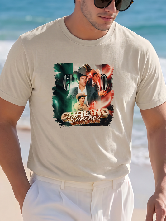 Chalino Sanchez Men's Short Sleeve Tan Shirt